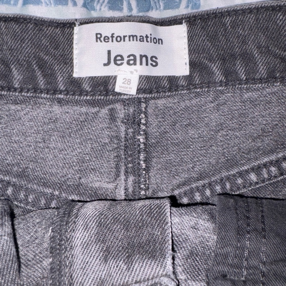 Reformation Tazz‎ Maxi Denim Skirt In Faded Black Color With Split Front Size 28 - Picture 4 of 11